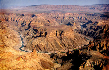 The Fish River Canyon is the largest canyon in Africa