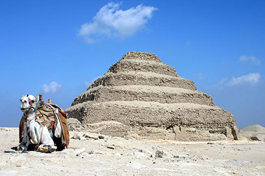 A stunning view of the pyramid of Djoser at the Saqqara Complex, Egypt