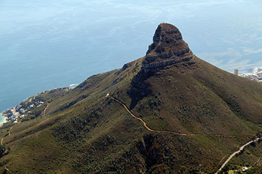 A beautiful view of the Lions Head in Table Mountain National Park, South Africa