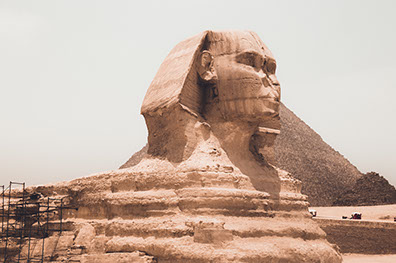 The Sphinx and the Temple of the Sphinx in Giza, Egypt