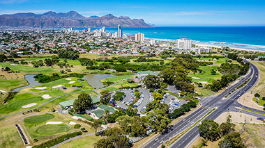 Cape Town aerial view from the Western Cape Gold Club, South Africa