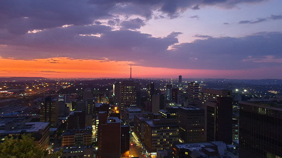 Night Sky view of Johannesburg City, South Africa