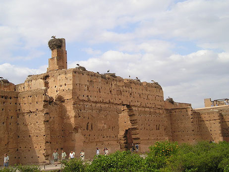 The El Badi Palace ruins in Marrakesh City, Morocco