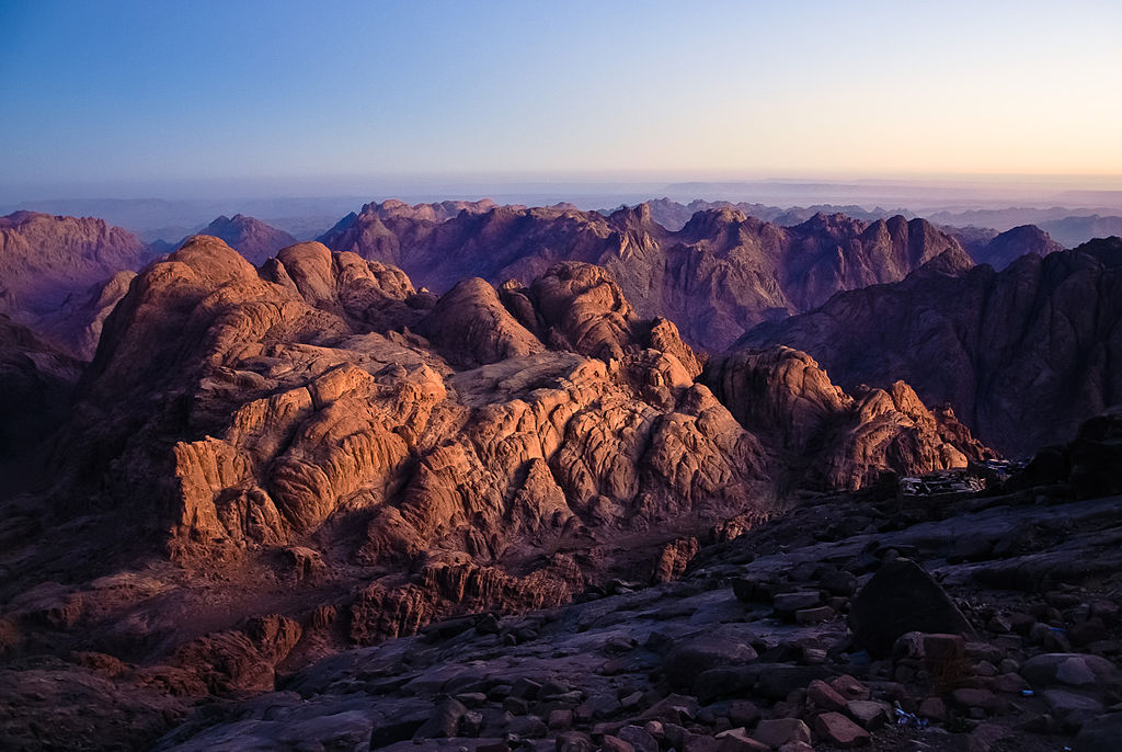 A view of mountain Sinai "Jabal Musa" in Egypt, Africa