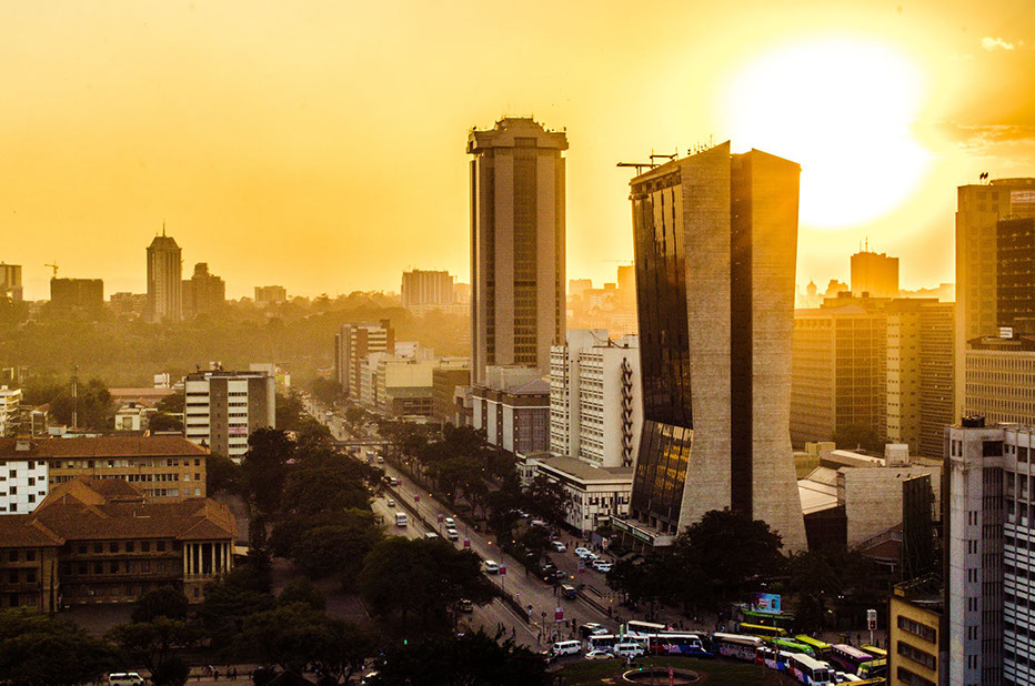 A Sunrise View of Nairobi City, Kenya