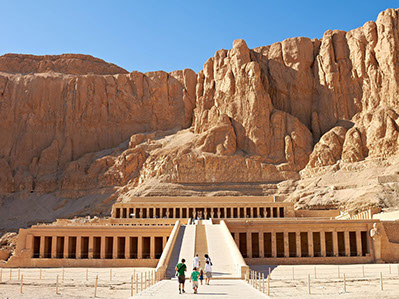 View of one of the tombs at the valley of the kings