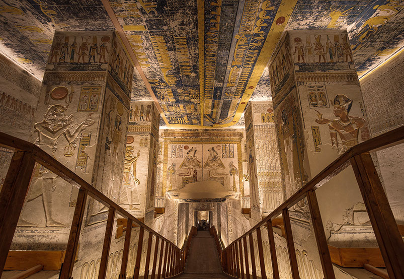 Inside Tutankhamun's Tomb in the Valley of the Kings in Egypt, Africa