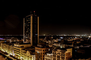 A night view of Tunis City, Tunisia