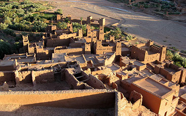 The historic fortified mud-brick city in Morocco