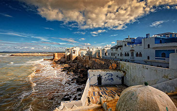 Sea view of  the medina city of asilah, morocco
