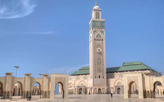 King Hassan II Mosque, The largest mosque in Morocco and the third largest in the world