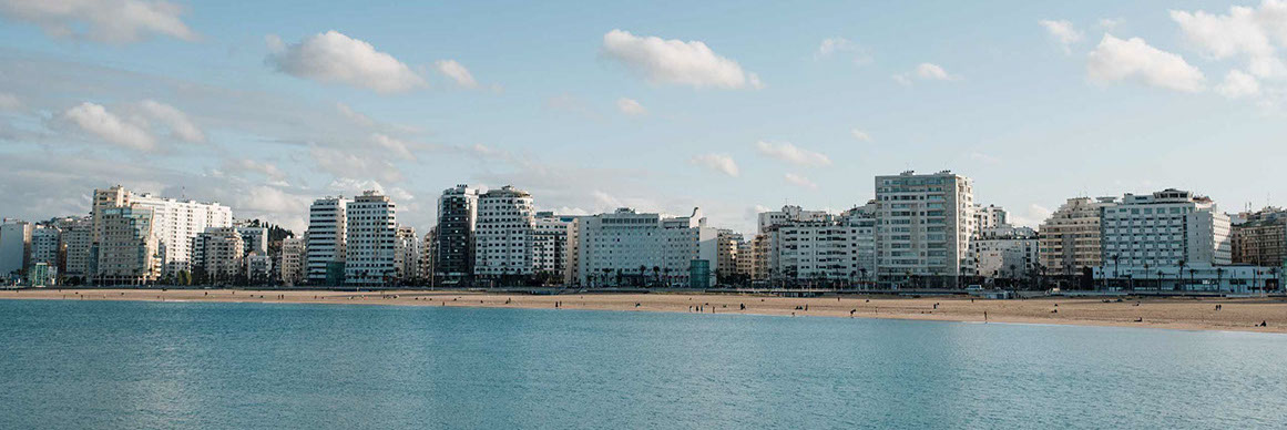 A sea view of the city destination of Tangier, Morocco