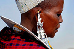 A Women wearing an African fashion fabric