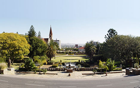 Beautiful view of the Parliament Gardens in Windhoek City, Namibia